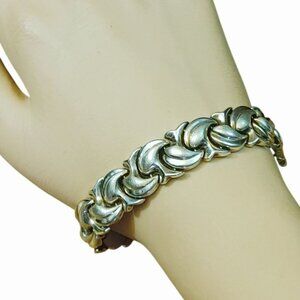 Atasay Kuyumculuk Sterling Silver Bracelet 925 Tiled Link Waves Vintage Turkish